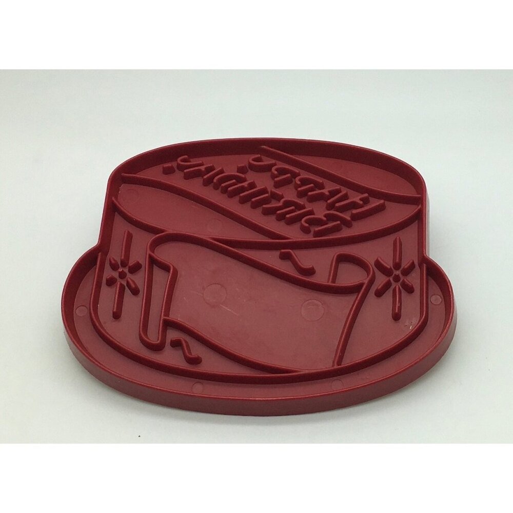 Tupperware Cookie Cutter Happy Birthday Cake Vintage Red